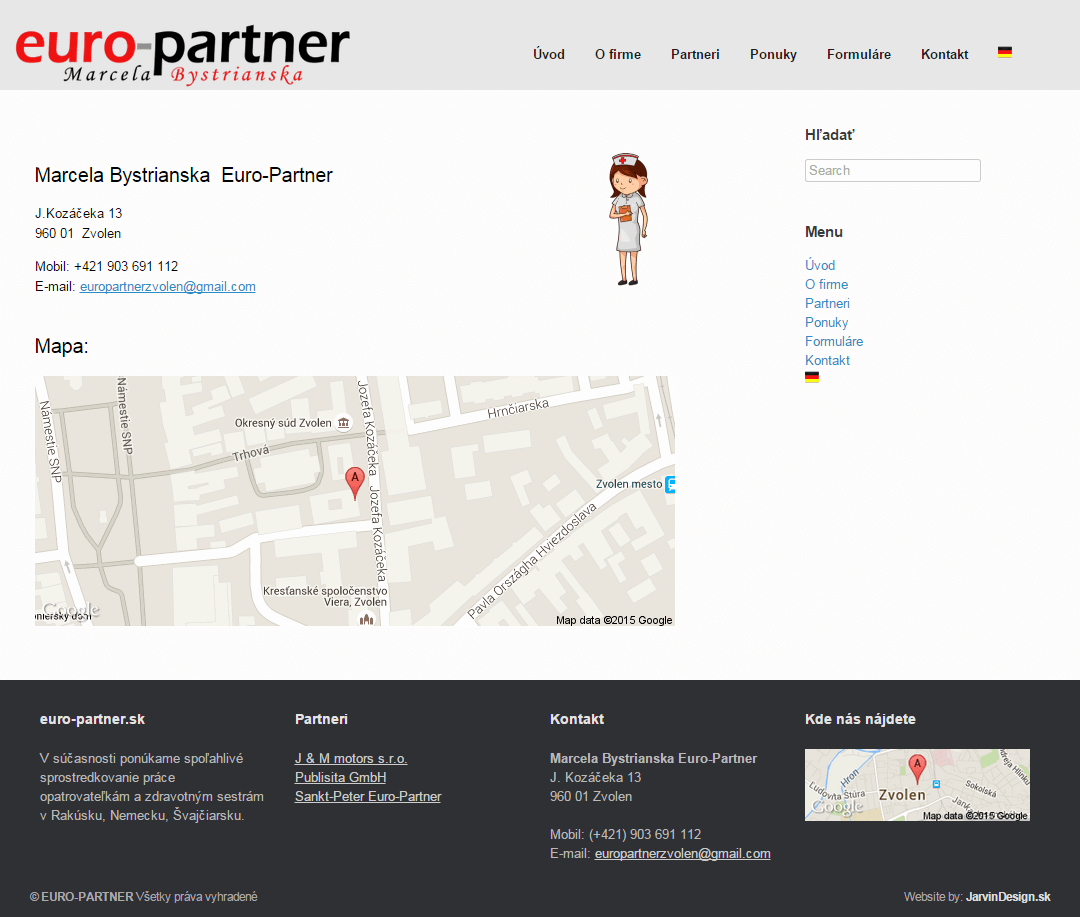 Euro-Partner - kontaktná stránka