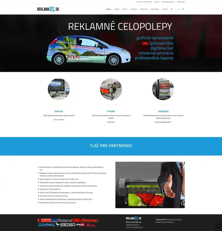 ReklamaRS - titulná stránka