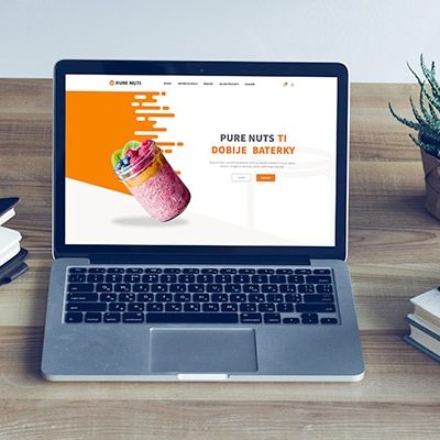Náhľad web stránky Pure Nuts na notebooku - JarvinDesign.sk - tvorba eshopov