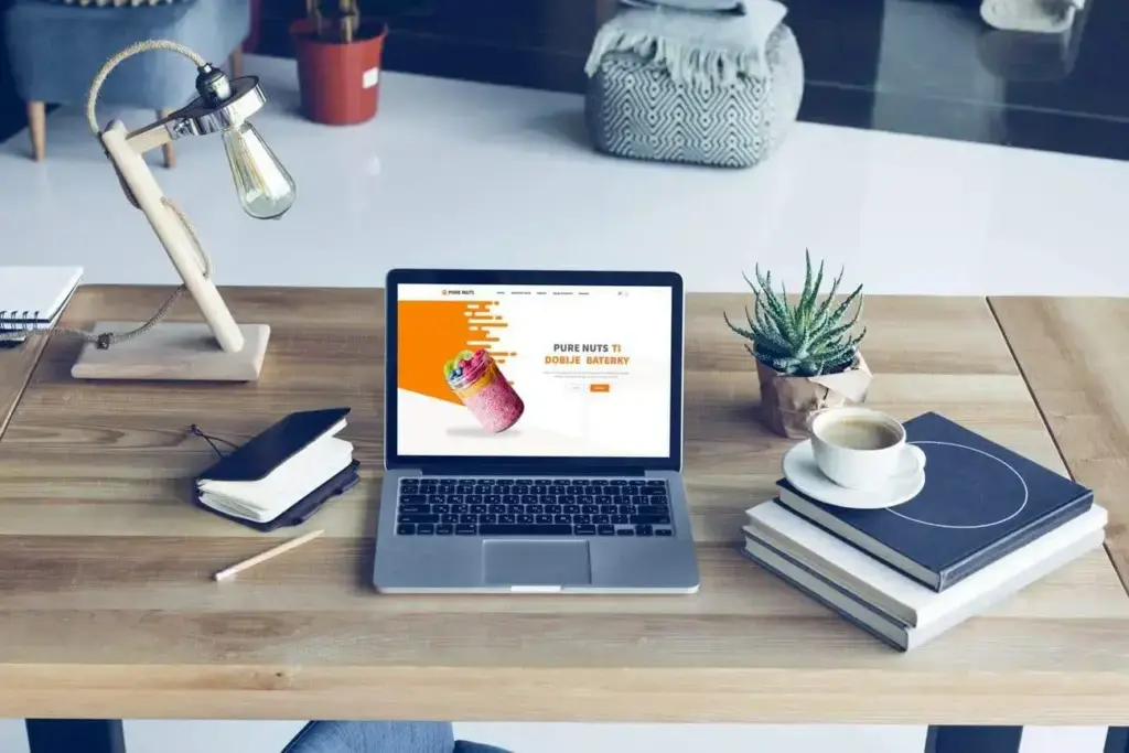 Náhľad web stránky Pure Nuts na notebooku - JarvinDesign.sk - tvorba eshopov
